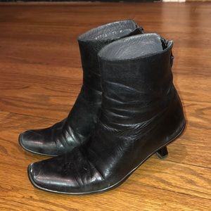 Stuart Weitzman black leather booties